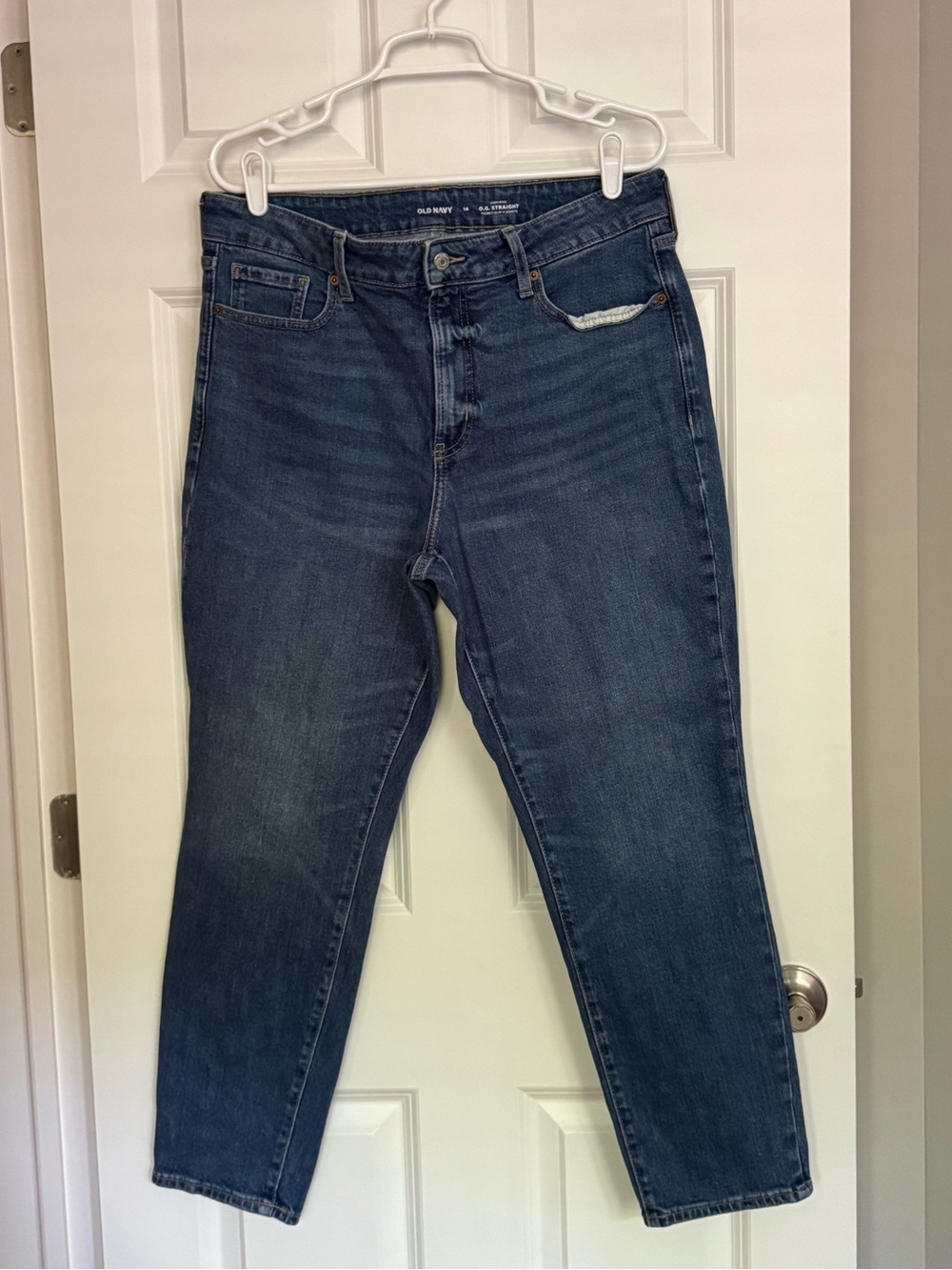 Size 14 High Rise Denim - Straight Leg - Medium Wash
